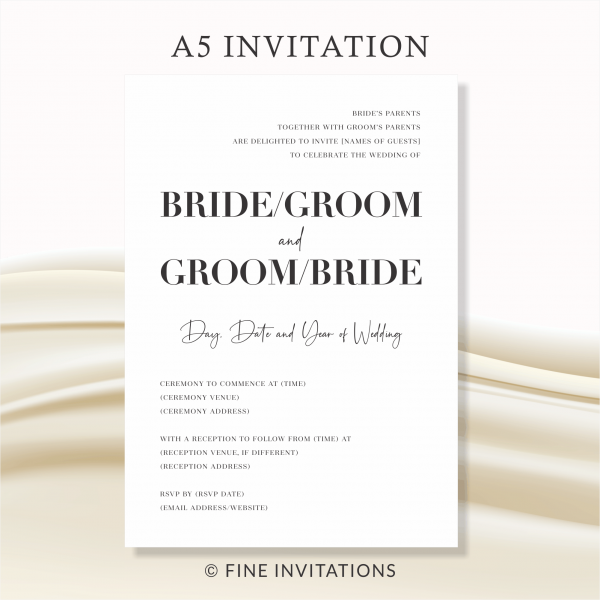 modern invitations bold text