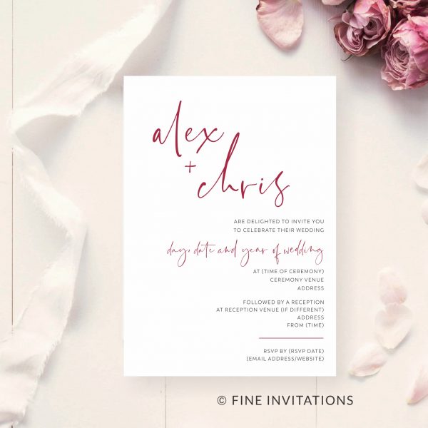 Bold freehand wedding invitation