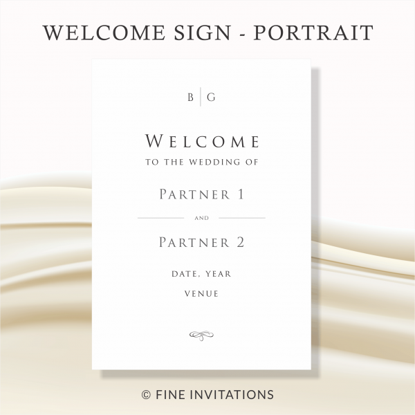 minimalist welcome sign portrait