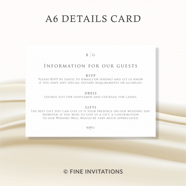 elegant wedding details cards online