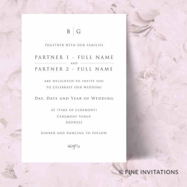 Classic Elegance formal wedding invitation