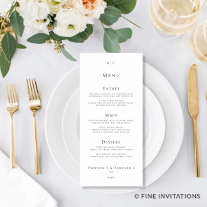 minimalist wedding menus australia