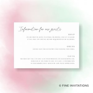 modern wedding details card