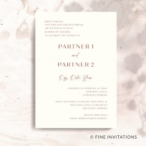 Modern and stylish wedding invitation