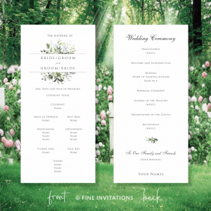 foliage wedding ceremony program australia