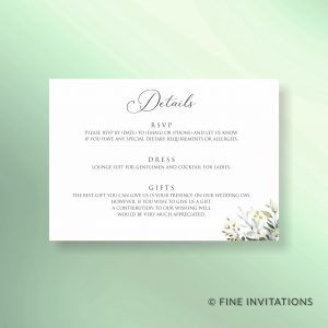 wedding details card leaves