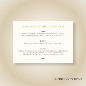 formal wedding details card