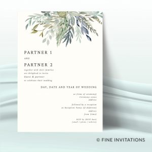 foliage wedding invitation