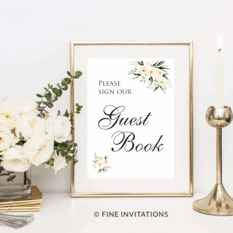 blush floral wedding guest book sign Australia
