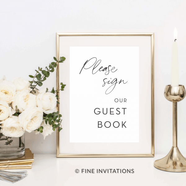modern wedding guest book sign