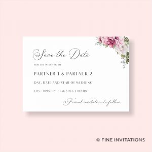 Save the Date card peonies design