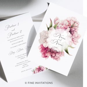 Beautiful peonies wedding invitation
