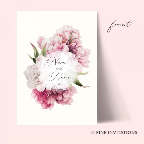Beautiful peonies wedding invitation