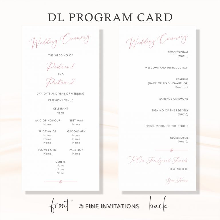 modern calligraphy minimalist wedding ceremony cards online menus