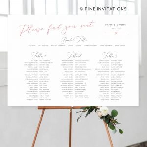 modern calligraphy minimalist wedding seating list online