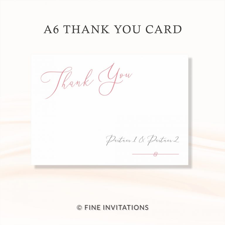 modern calligraphy minimalist wedding Thank You cards online