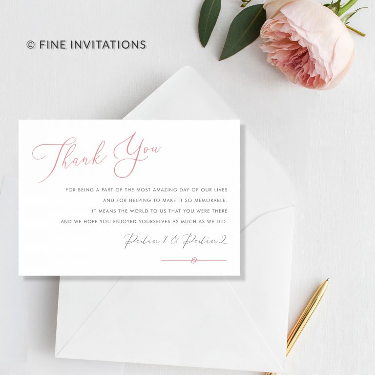 modern calligraphy minimalist wedding thankyous online