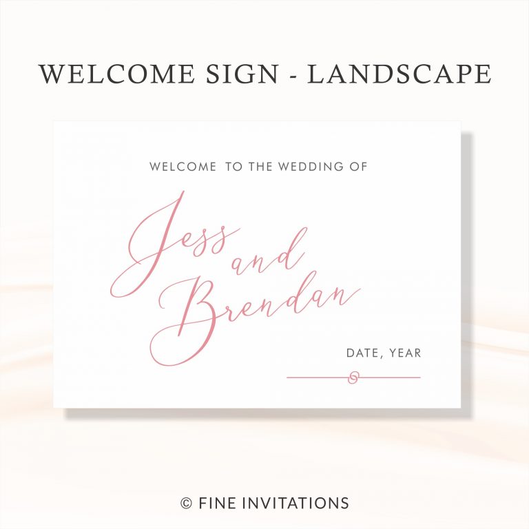modern calligraphy minimalist wedding welcome sign online