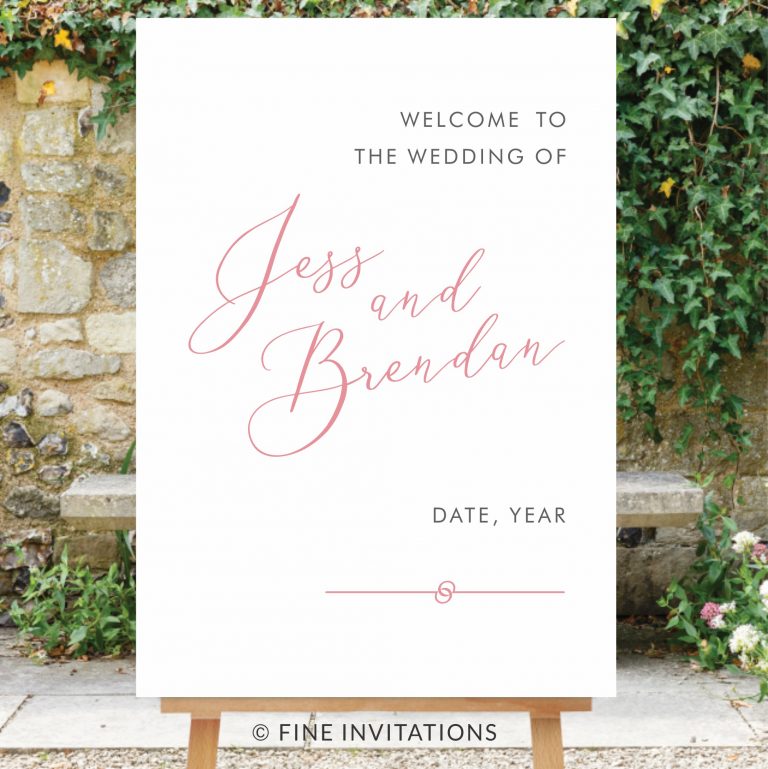 modern calligraphy wedding welcome sign online