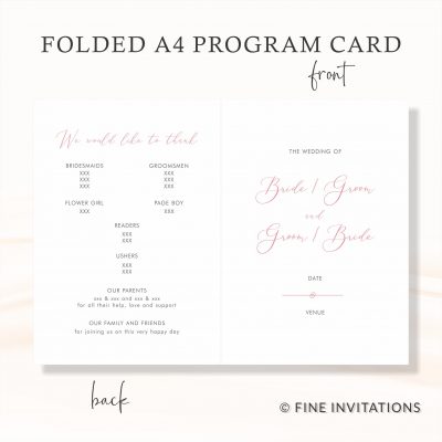 modern calligraphy wedding programs online