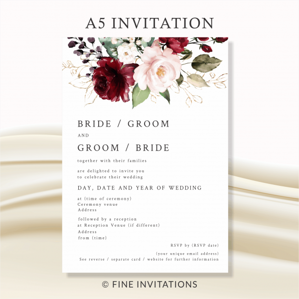 modern floral wedding invitations