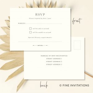 minimalist wedding rsvp card