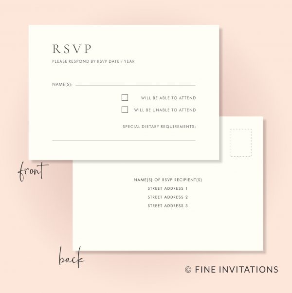 minimalist wedding rsvp card