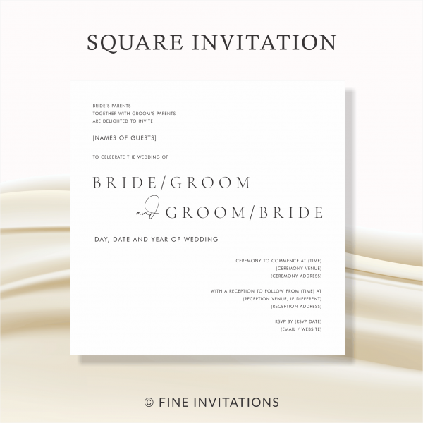 modern square wedding invitations online