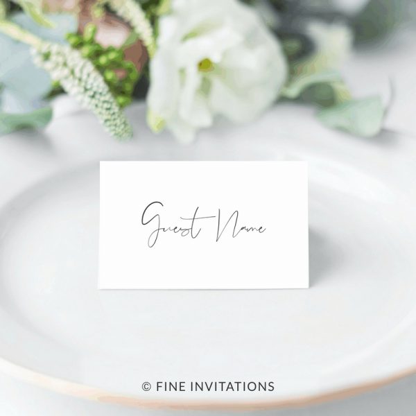 modern script wedding name place cards
