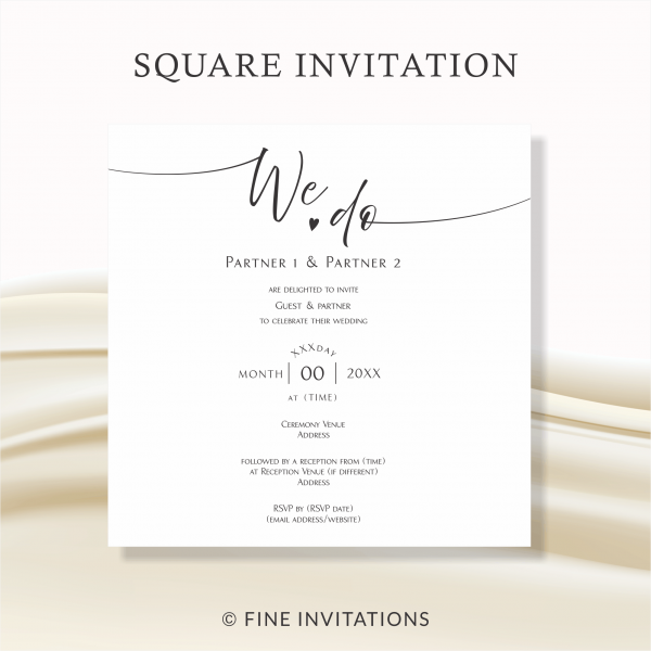 modern script wedding invitations