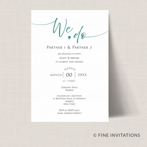 modern fun wedding invitation